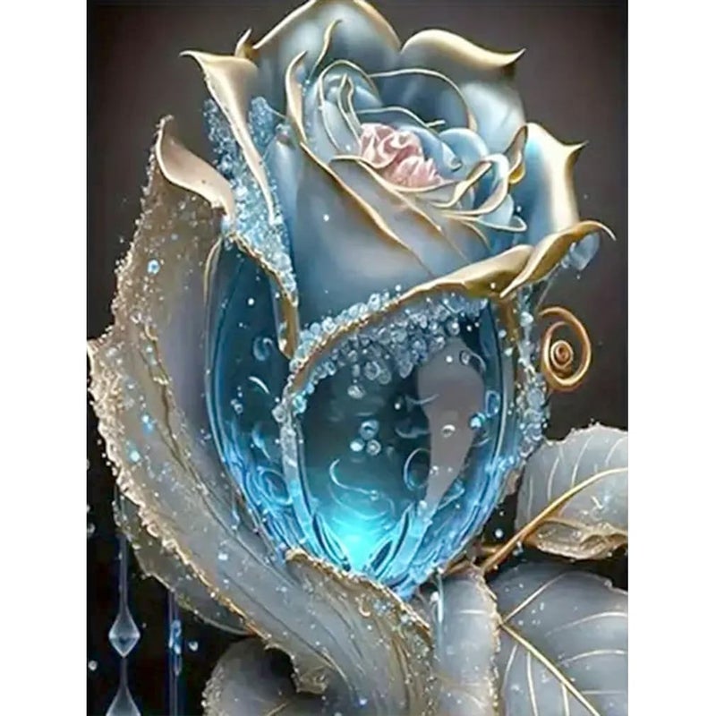 BOHADIY Rose Diamond Painting Kits for Adults-Flower Diamond Art Kits for Adults Round 5D Floral Gem Art Kits for Adult DIY Crafts Kits Gift Home Wall Decor Gifts16x12inch - Image 1